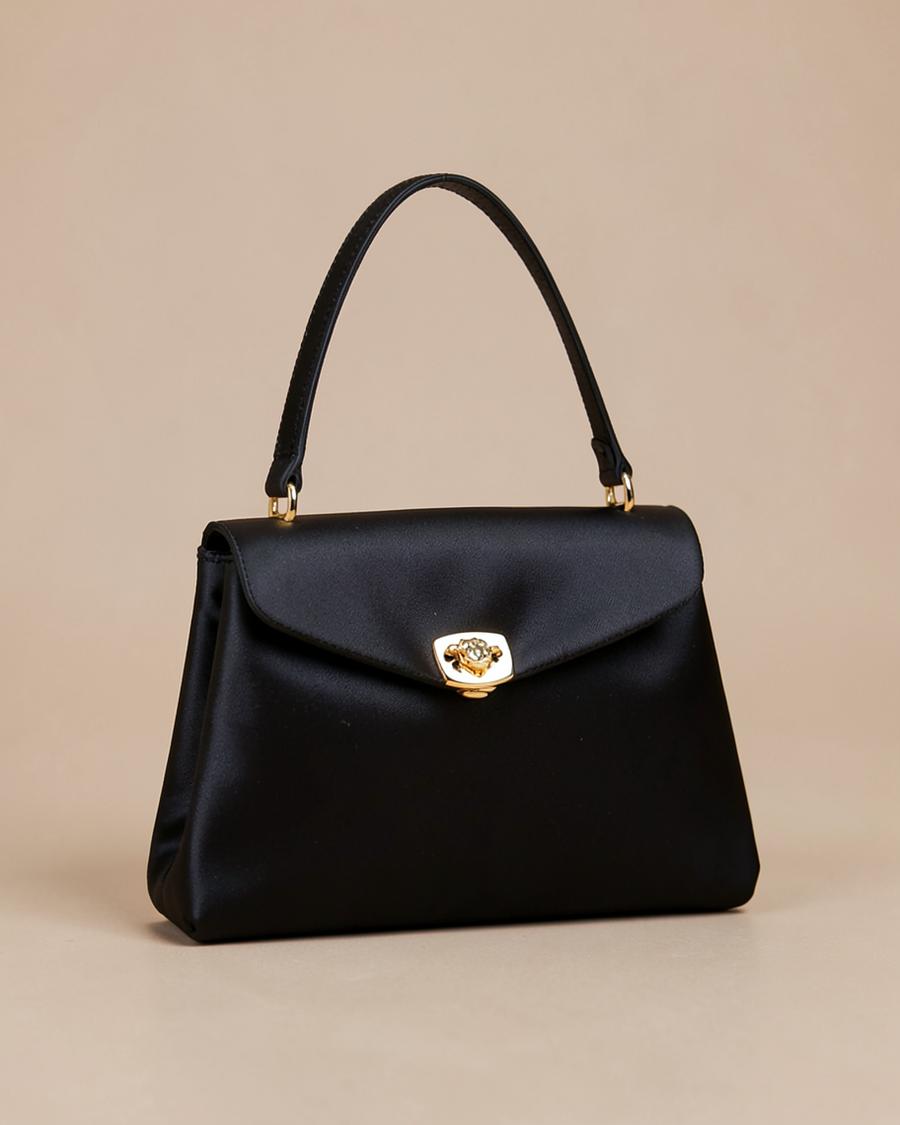 Midnight Satin Clutch